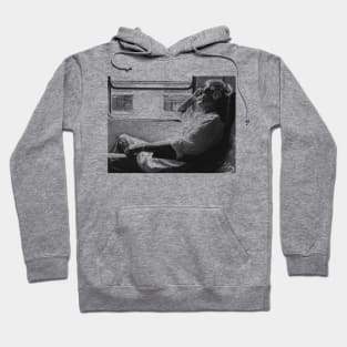 Anthony Bourdain on the Train Pencil Drawing Hoodie